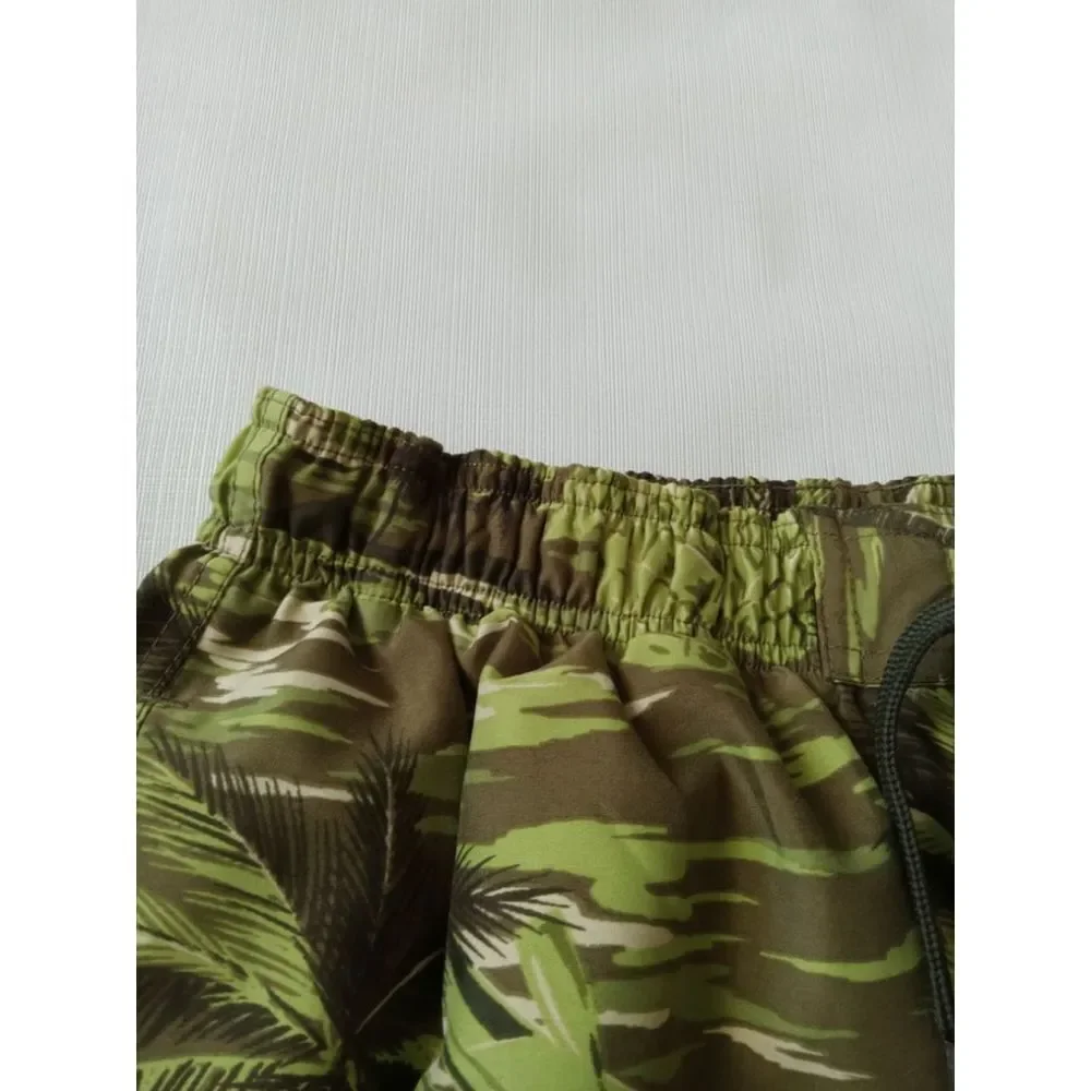Sand N Sun Shades of Green Tropical Palm Tree Print Swim Trunks Men's 32 Waist